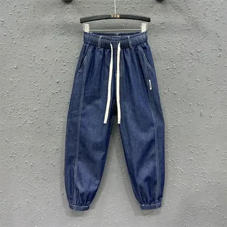 欧货时尚潮流萝卜裤25女春新款宽松阔腿老爹裤显瘦高腰牛仔哈伦裤商品大图