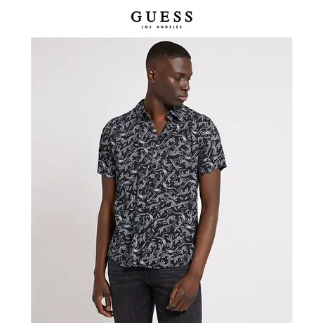 【38上新季】GUESS 男士复古潮流短袖衬衫商品大图