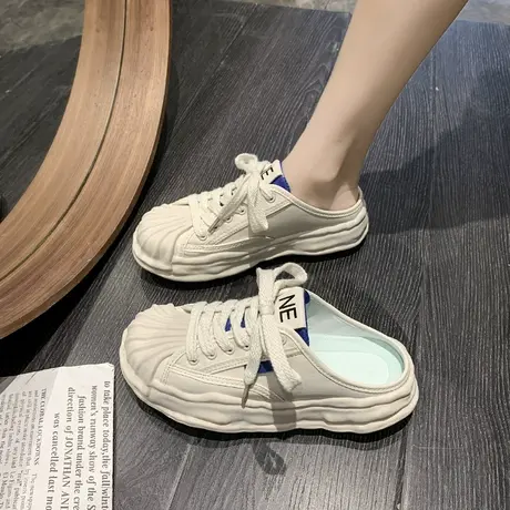 厚底贝壳头溶解鞋2024夏季新款包头半拖鞋女夏外穿网红爆款凉拖潮商品大图