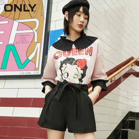 ONLY奥莱夏季系带收腰设计轻薄舒适面料休闲裤短裤女商品大图