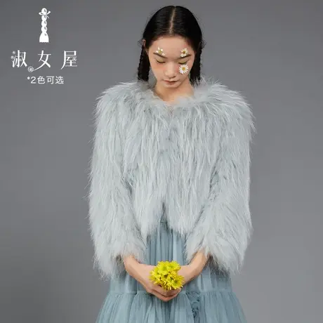 淑女屋官方旗舰店2022秋冬新款通勤设计感高级淑女风手工编织皮草图片