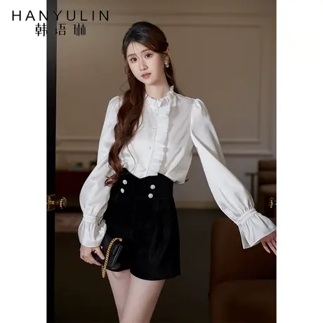 白色衬衫女夏季2025新款设计感小众衬衣法式气质春款百搭长袖上衣图片