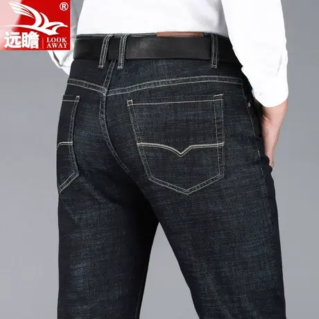 男士秋季黑色牛仔裤男宽松直筒商务男裤弹力男装休闲长裤子秋冬款商品大图