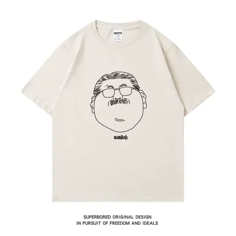 灌篮高手t恤男球衣安西教练头像短袖夏季纯棉宽松上衣服体恤衫图片