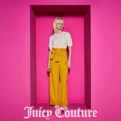 Juicy Couture橘滋新款彩虹提花女装绣短袖针织衫商品大图