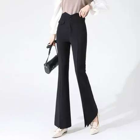 时尚气质微喇西装裤2023年秋季新款淑女温柔高腰显瘦通勤百搭长裤商品大图