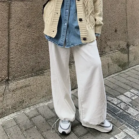 灯笼裤子女潮ins秋冬宽松休闲高腰直筒显瘦百搭小个子运动阔腿裤商品大图