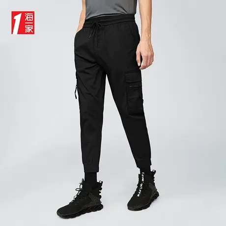 海一家时尚工装风长裤新款束脚抽绳口袋装饰休闲裤男商品大图