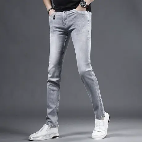 香港天丝牛仔裤男款2023新款夏季修身高端男士牛仔裤弹力百搭青年商品大图