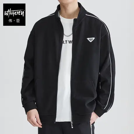 伟臣潮牌大码男装春秋款夹克外套男胖子加肥加大开衫休闲秋季新款商品大图