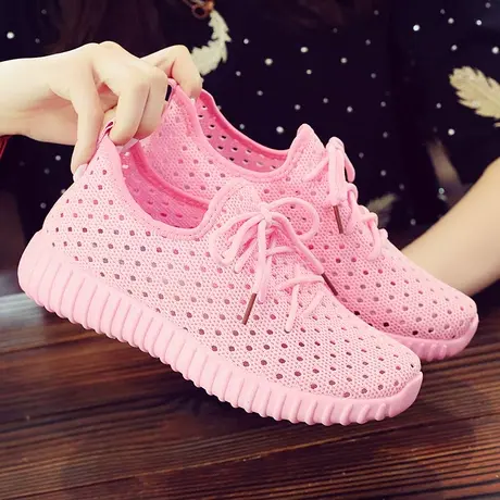 夏季软底网孔运动鞋网面透气女鞋休闲单鞋平跟学生鞋韩版潮跑步鞋图片