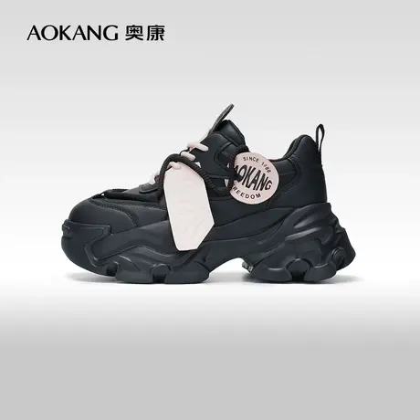 【门店发货】奥康女鞋 冬季新款炸街老爹鞋厚底小个子运动鞋商品大图