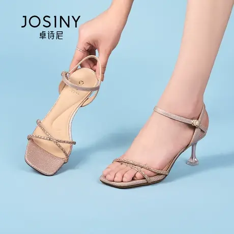 卓诗尼优惠尖头法式细跟气质女士单鞋休闲欧美百搭时尚高跟鞋促销图片