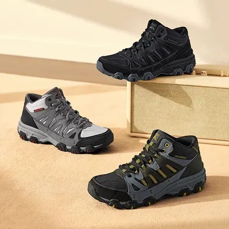 Skechers斯凯奇夏季男鞋复古户外高帮厚底增高舒适轻质运动休闲鞋商品大图