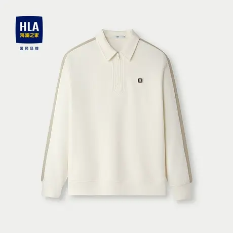HLA/海澜之家硅胶小标卫衣2025秋新翻领撞色拼接保暖弹力长袖男图片