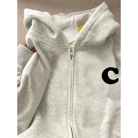 2023开衫连帽卫衣女春秋韩版chic港味宽松显瘦薄款外套上衣ins潮商品大图