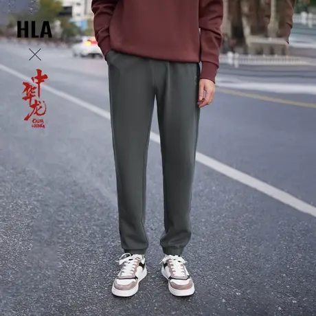 HLA/海澜之家中华龙贺岁休闲裤2024春夏新款抽绳系带刺绣卫裤男商品大图