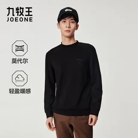 [商场同款]九牧王男装2025秋季新款轻盈暖感简约时尚莫代尔T恤男图片