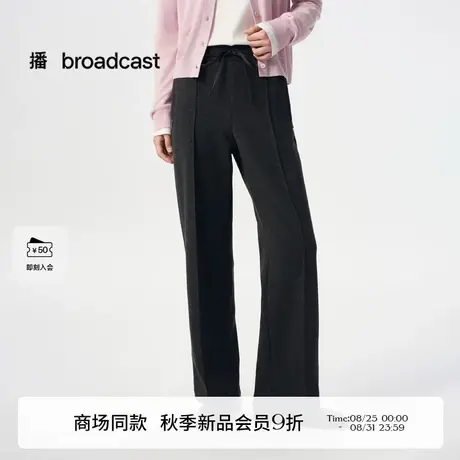 播商场同款休闲宽松直筒裤女25秋季新款高腰显瘦长裤BDS3KD3896图片