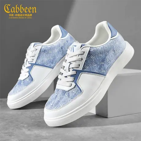 Cabbeen/卡宾秋季新款休闲鞋平底男士百搭系带潮流牛仔时尚板鞋商品大图