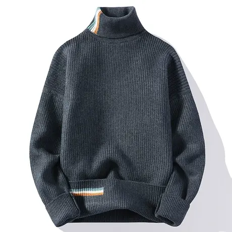 高领毛衣男秋冬季潮流保暖加厚上衣内搭针织打底衫男装休闲毛线衣商品大图