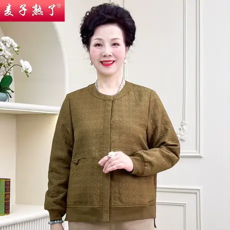 中年妈妈春装休闲外套2023新款中老年女春秋宽松洋气休闲夹克上衣图片