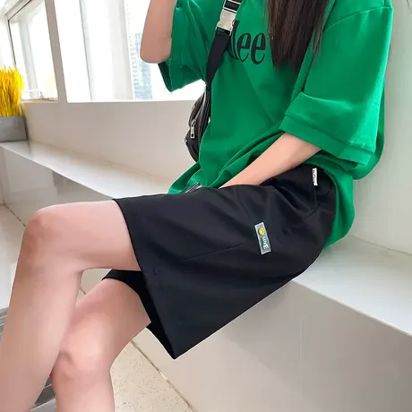 运动五分裤女夏季2024年薄款高腰阔腿宽松显瘦大码休闲直筒短裤潮图片