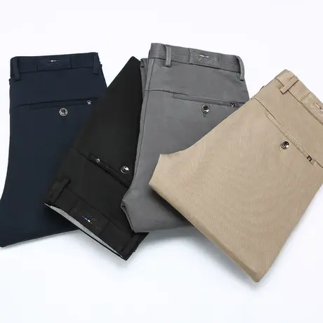 男裤子秋冬季商务西裤直筒宽松休闲长裤男士职场职业正装西装中年商品大图