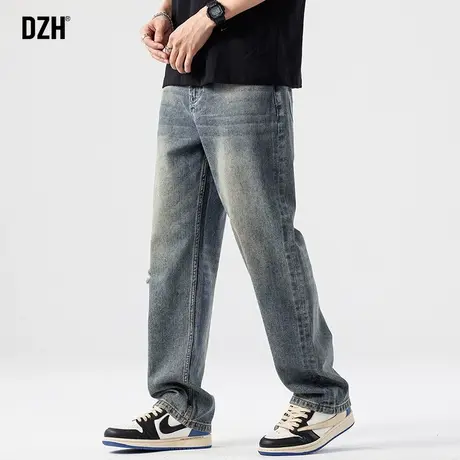 男士美式复古牛仔裤男秋冬新款潮牌男裤2023年新款大码裤子直筒裤商品大图