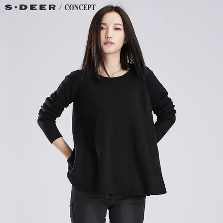sdeer圣迪奥宽松针织衫 🤣女装秋装新款A廓套头毛衣S16383534图片