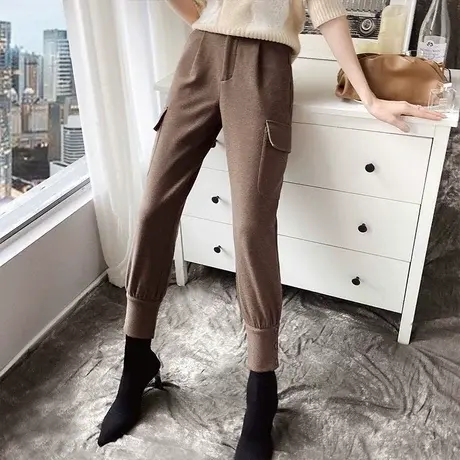 【直播】粉红大布娃娃休闲轻运动风工装萝卜裤商品大图