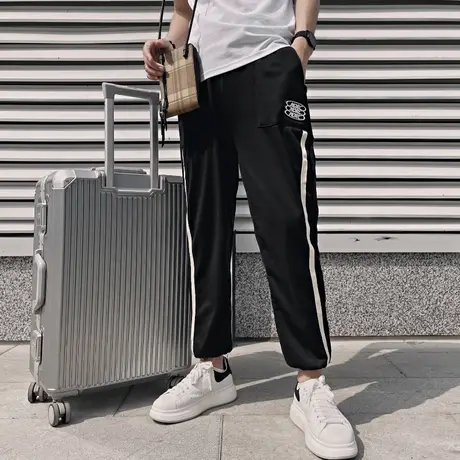 2023裤子男秋季新款潮牌宽松百搭束脚抽绳卫裤小众INS休闲运动裤商品大图