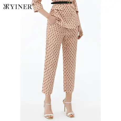 YINER音儿女装夏季法式优雅时尚显瘦波点休闲裤商品大图