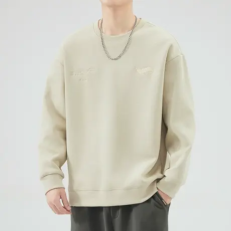 男士早春高端设计感情侣长袖卫衣春秋款重磅套头圆领上衣秋季秋装商品大图