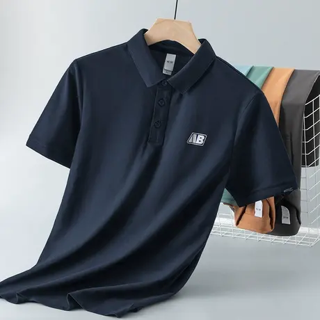 冰丝凉感翻领polo衫短袖t恤男装2023新款夏季半袖保罗带领打底衫商品大图