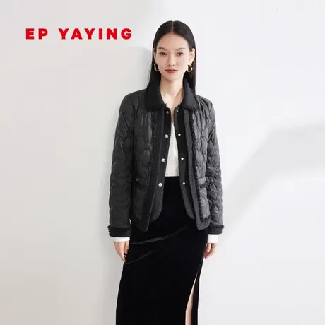 EP雅莹女装 小香风粗花呢轻薄羽绒服 修身显瘦短款 2023秋冬Y116A图片