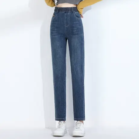 松紧腰牛仔裤高腰显瘦小脚裤韩版显瘦休闲裤女秋季2023新款长裤子商品大图