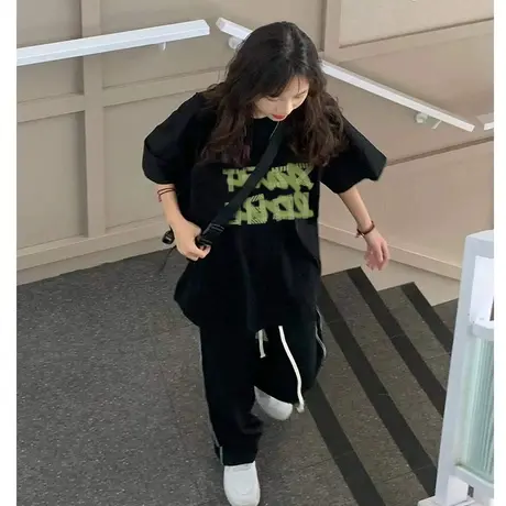 纯棉设计感美式复古短袖t恤女夏季新款潮牌小众宽松半袖大码上衣商品大图