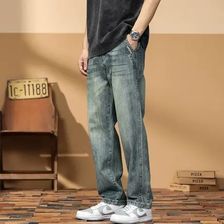 潮流百搭男士高档牛仔裤男款夏季薄款休闲宽松裤子水洗百搭牛仔裤图片