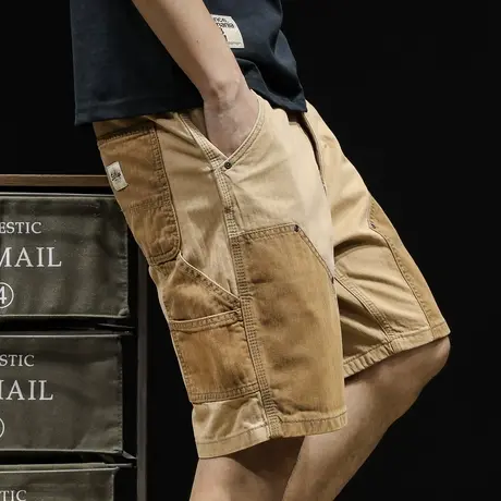 美式高端工装短裤男夏季潮牌男士休闲五分裤男裤大码2023新款裤子商品大图