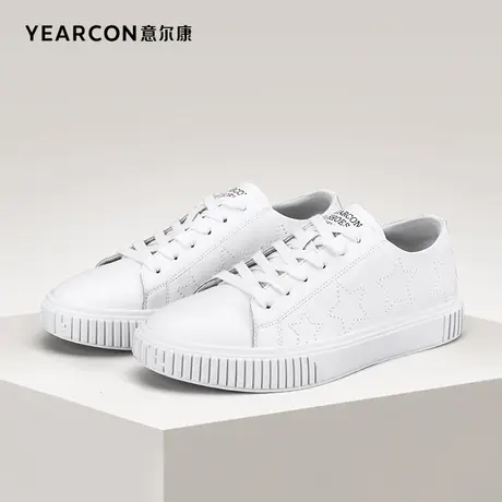 意尔康女鞋春秋季低帮休闲单鞋平底小白鞋女士时尚板鞋百搭英伦风商品大图