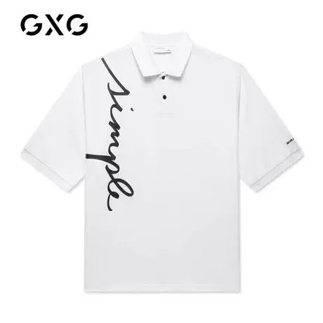 【特价】GXG男装 秋季休闲舒适时尚韩版白色POLO衫GB124815C商品大图