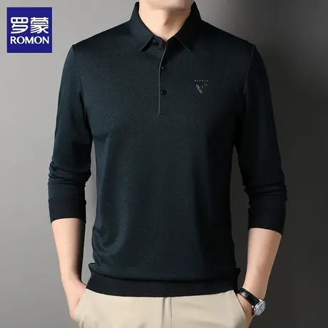 罗蒙Polo衫男士商务休闲春秋季柔顺翻领弹力百搭套头打底衫上衣图片