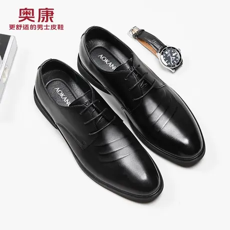 奥康男鞋2024年春秋舒适商务正装皮鞋男士婚鞋英伦软底牛皮德比鞋商品大图
