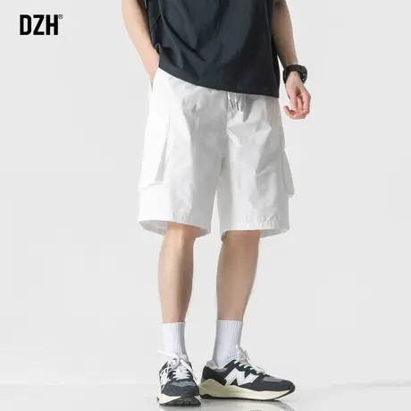 男士白色速干工装短裤男夏季薄款五分裤2023新款休闲宽松裤子男款商品大图