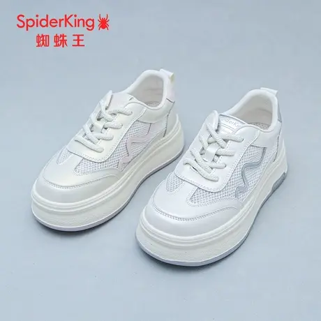 SPIDER KING/蜘蛛王休闲板鞋女真皮2025夏商场新款网面小白鞋百搭图片