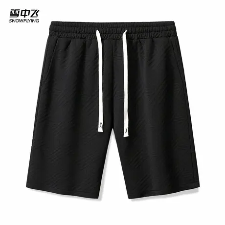 雪中飞2025夏季新款男士短款针织条纹休闲短裤户外运动外穿商品大图