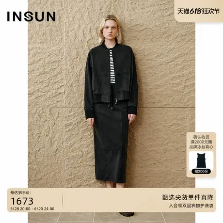 INSUN恩裳2025春季休闲洗水炒色工艺外套图片