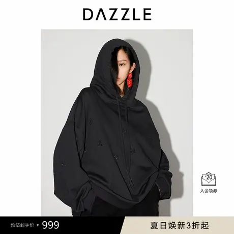 DAZZLE 地素奥莱卫衣春季黑色套头卫衣图片