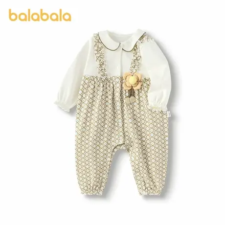 巴拉巴拉2025新款春季婴儿连体衣女童哈衣爬服假两件萌a类新生儿图片